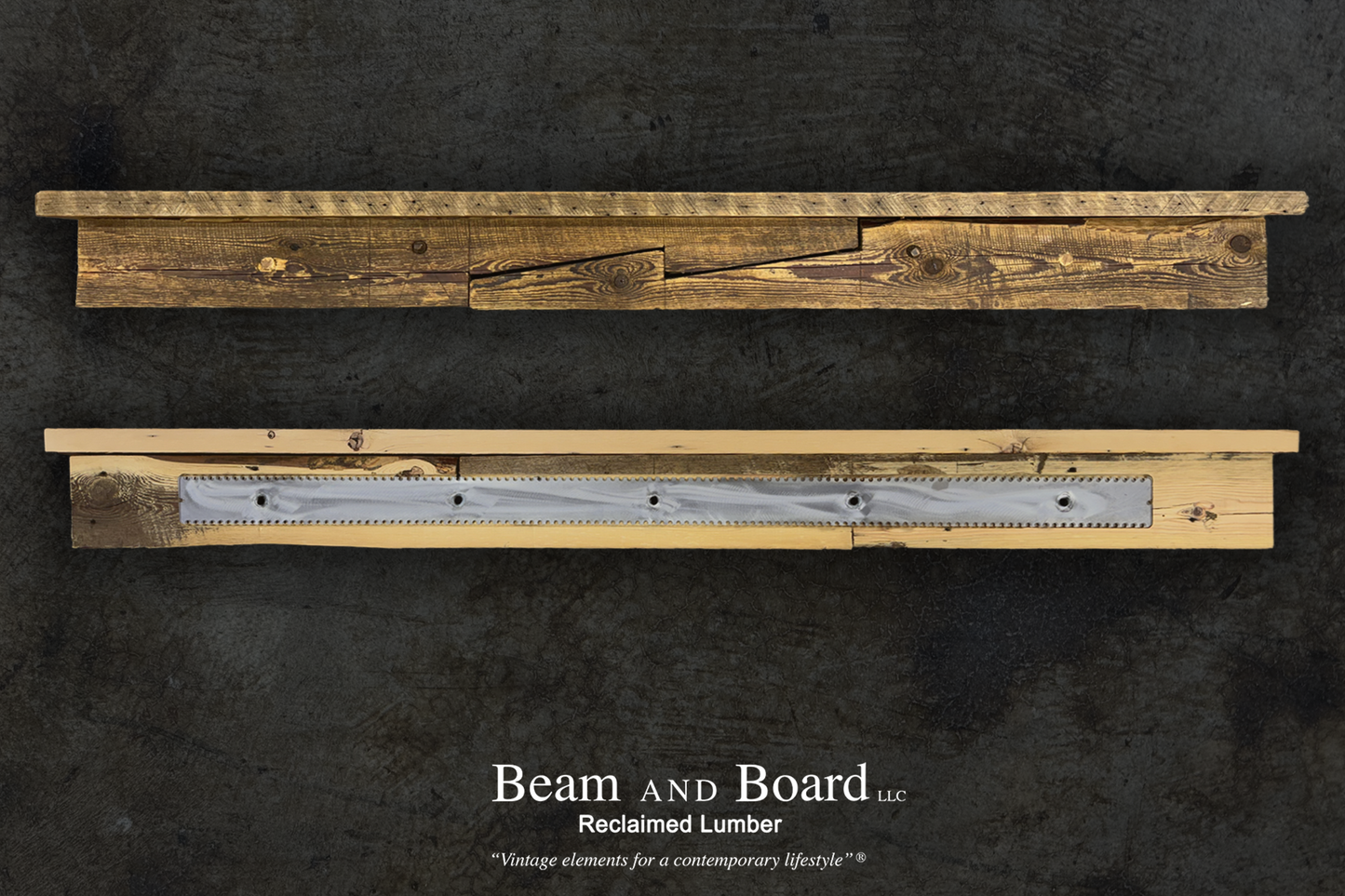 Beam + Board Sawn Cut Mantel