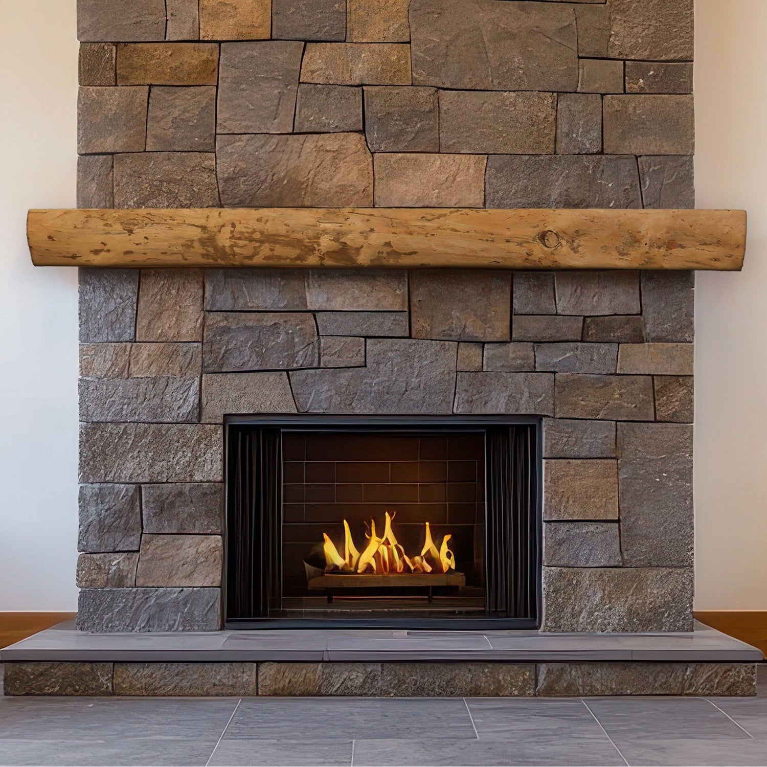 Timber Log Mantels