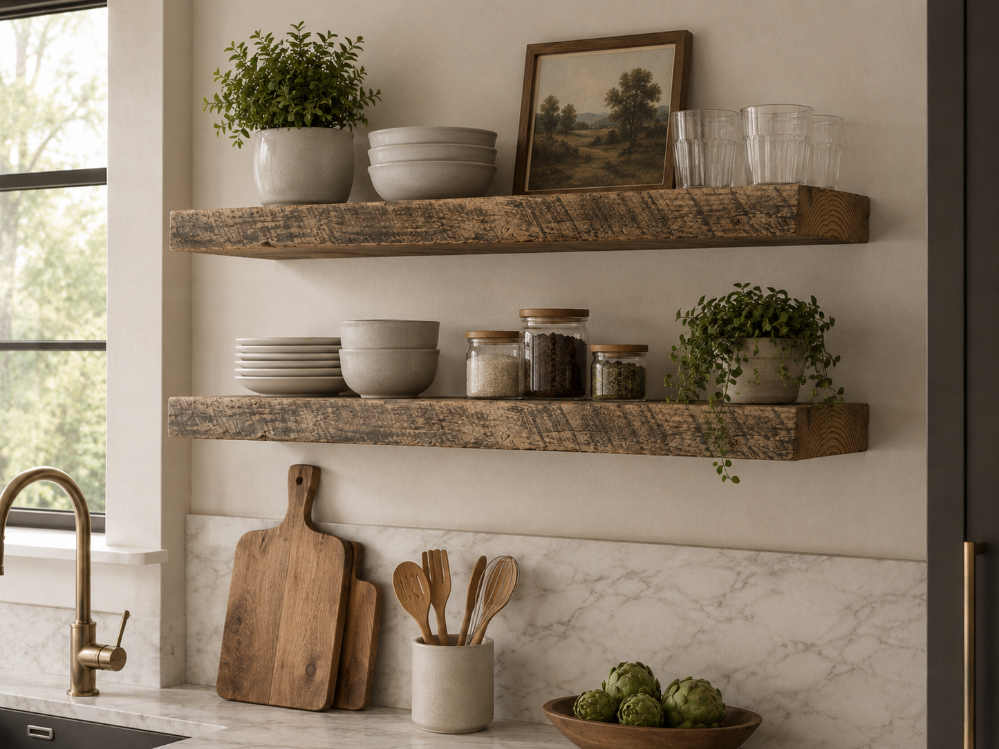 Jim Beam Shelf | 7” Deep Reclaimed Wood Shelf