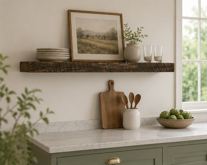 Jim Beam Shelf | 7” Deep Reclaimed Wood Shelf