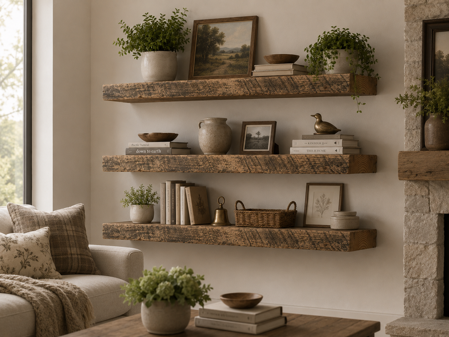 Jim Beam Shelf | 7” Deep Reclaimed Wood Shelf