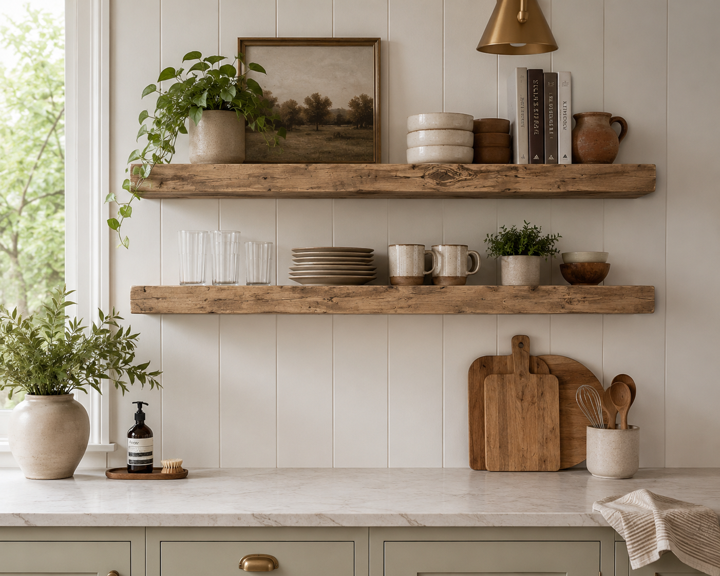 Mow Board Shelf | 7” Deep Reclaimed Wood Shelf