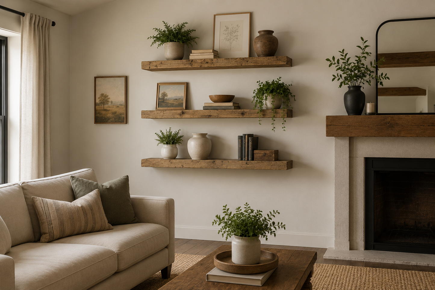 Mow Board Shelf | 7” Deep Reclaimed Wood Shelf