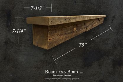 Beam + Board Sawn Cut Mantel